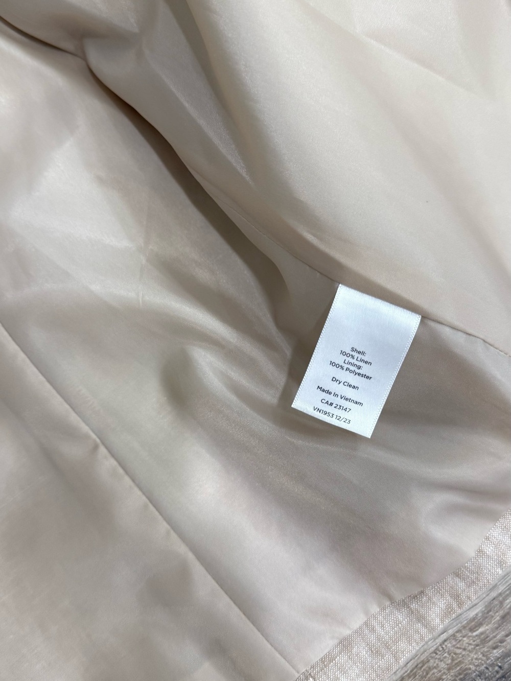 Talbots Plus 16W 100% Linen Double Breasted Blazer Jacket Beige Oatmeal Lined - Picture 9 of 10